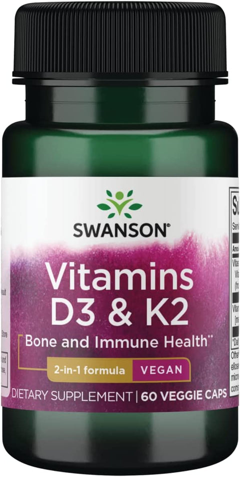 Swanson Premium- Extra Strength D3 & K2 - 5,000 IU & 100 mcg